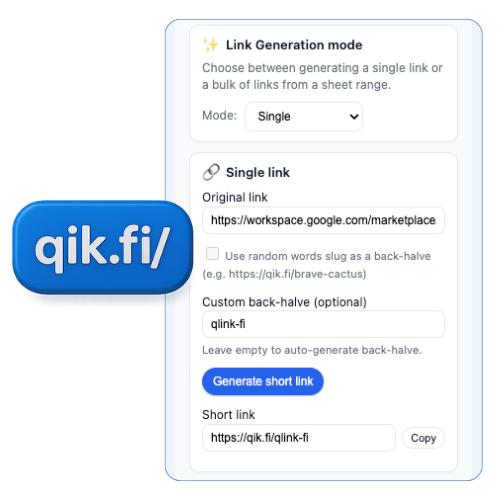 Shorten, customize, and track links inside Google Sheets