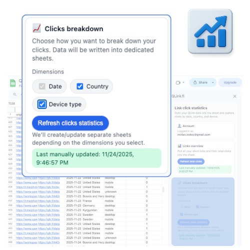 Shorten, customize, and track links inside Google Sheets